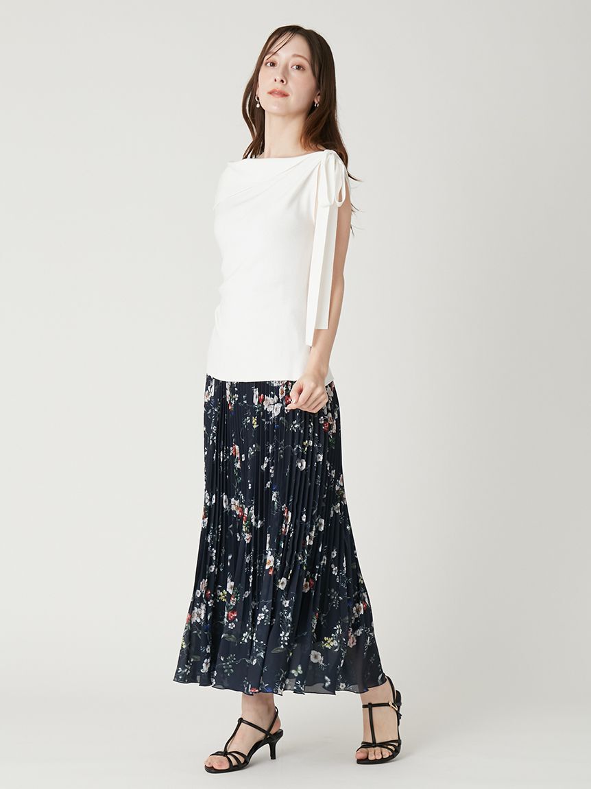 FRAY I.D「フラワープリントプリーツスカート」|スカート|