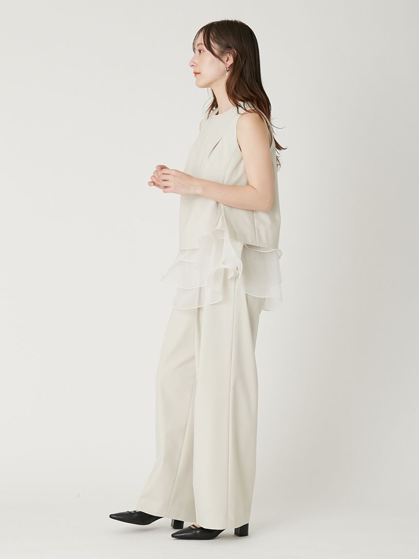 FRAY I.D「【00サイズあり】ラッフルフリルセットアップ／ウォッシャブル・抗ピリング」|ワンピース|