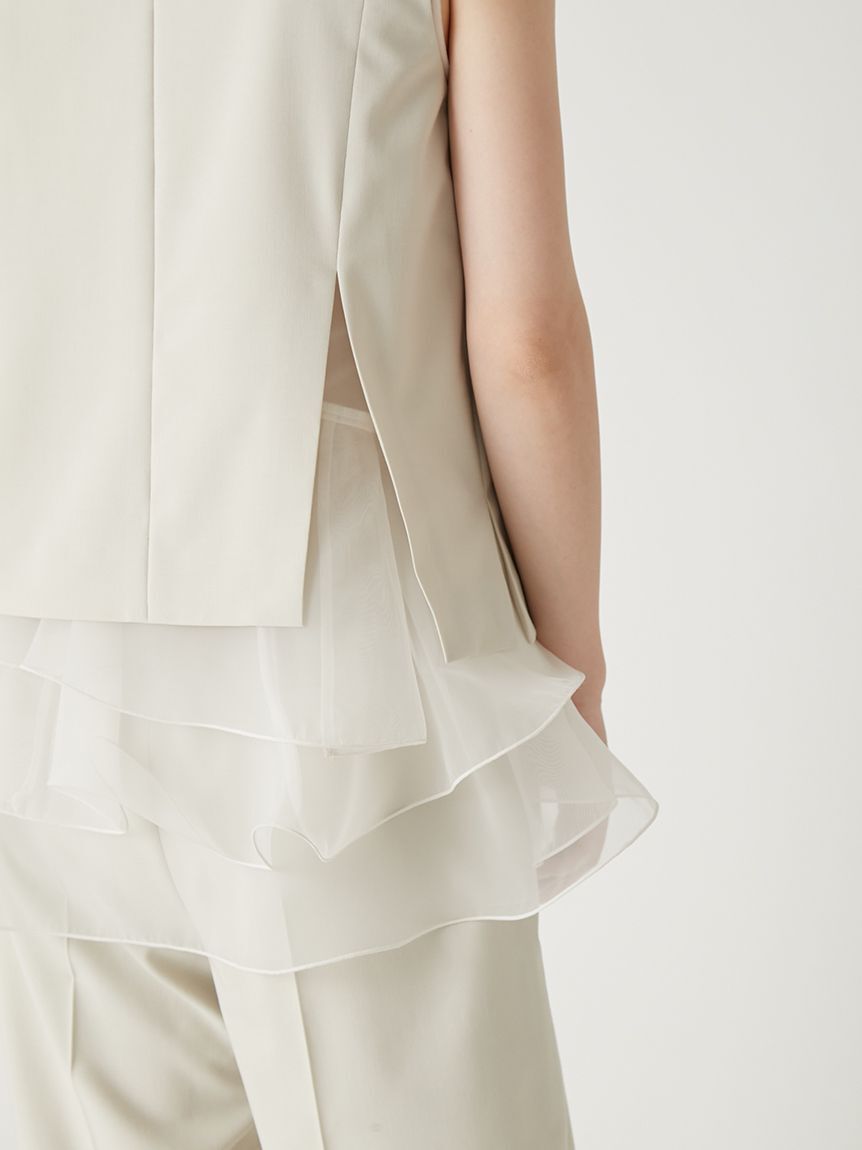 FRAY I.D「【00サイズあり】ラッフルフリルセットアップ／ウォッシャブル・抗ピリング」|ワンピース|