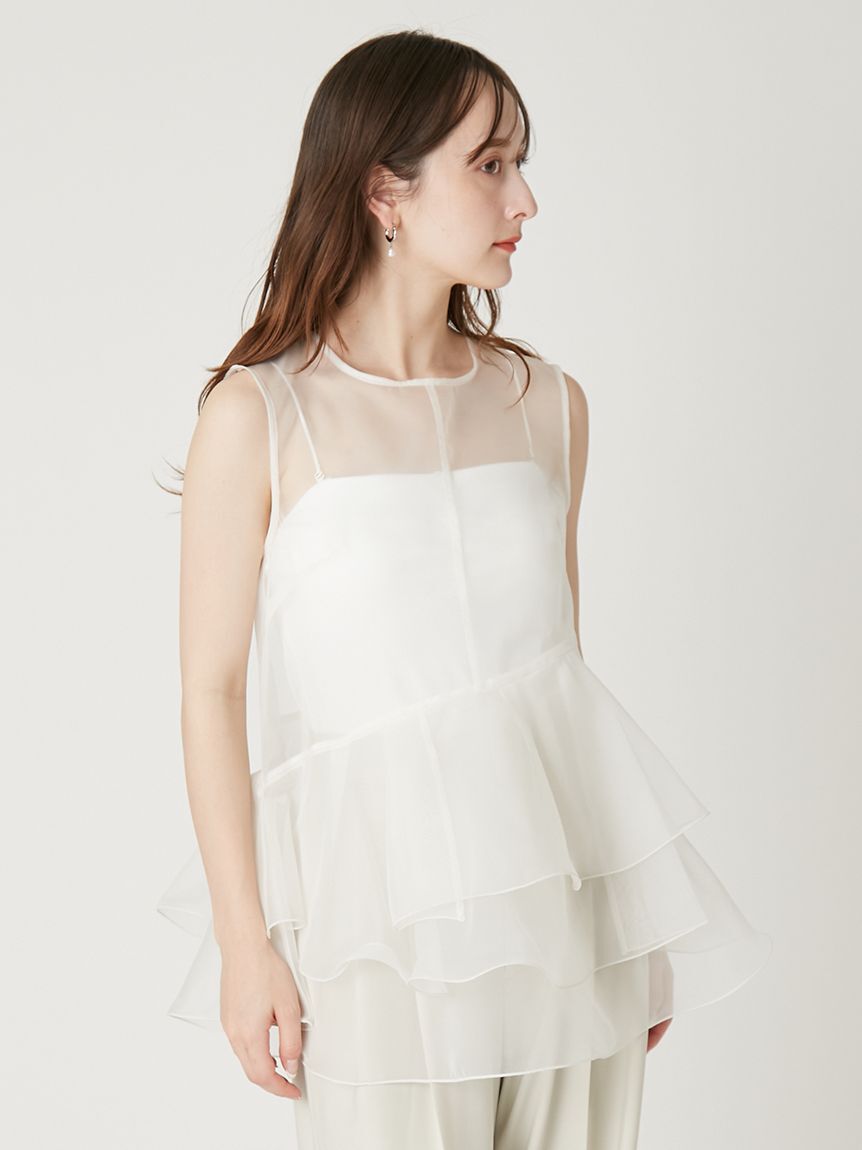 FRAY I.D「【00サイズあり】ラッフルフリルセットアップ／ウォッシャブル・抗ピリング」|ワンピース|