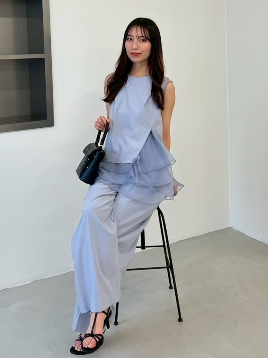 FRAY I.D「【00サイズあり】ラッフルフリルセットアップ／ウォッシャブル・抗ピリング」|ワンピース|