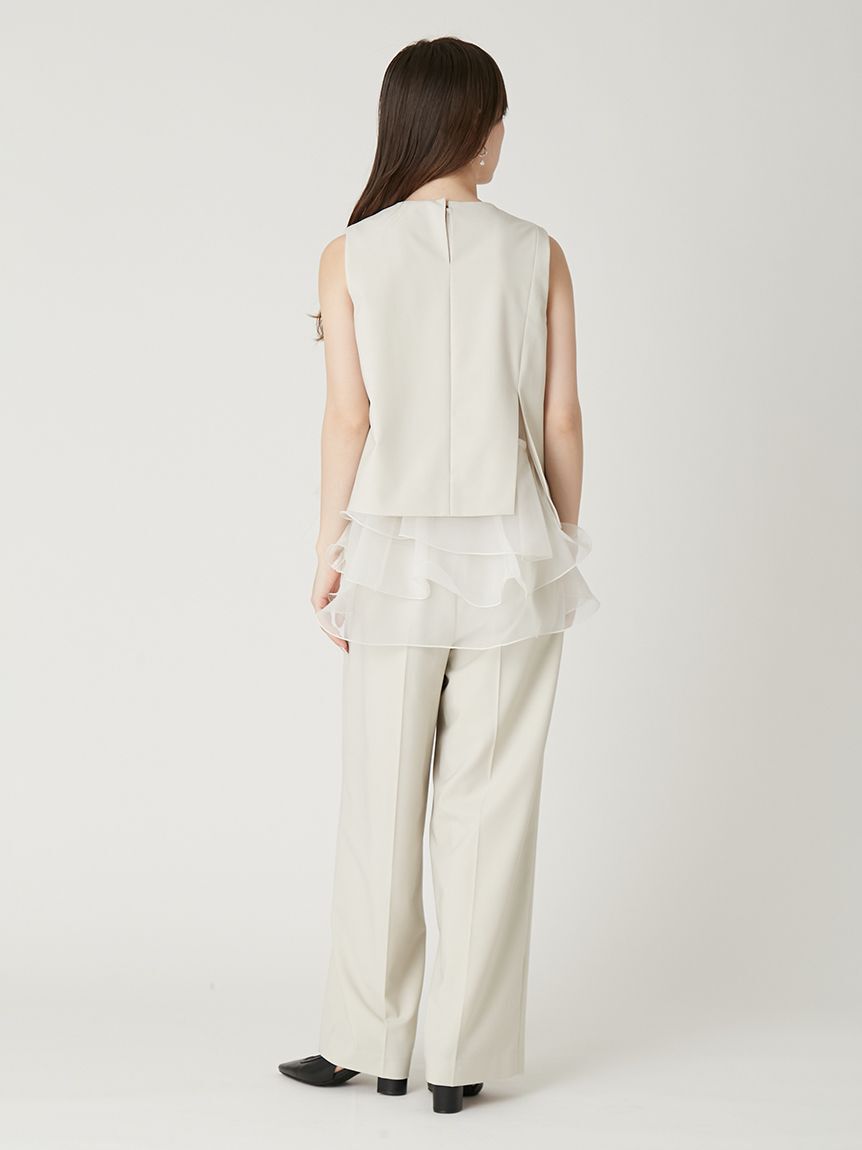 FRAY I.D「【00サイズあり】ラッフルフリルセットアップ／ウォッシャブル・抗ピリング」|ワンピース|