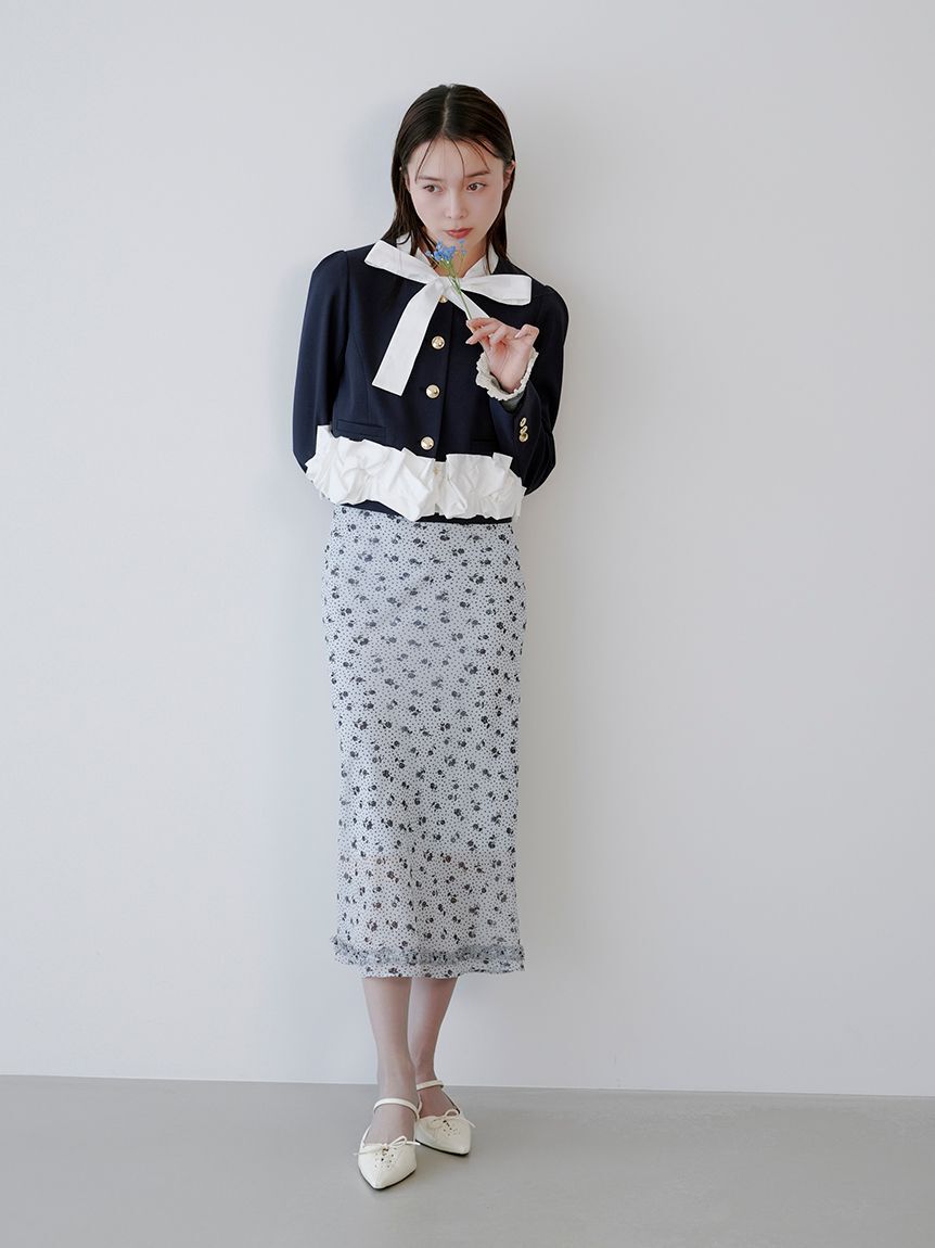 LILY BROWN「【限定カラー】3wayバブルヘムボウタイジャケット」|ノーカラージャケット|