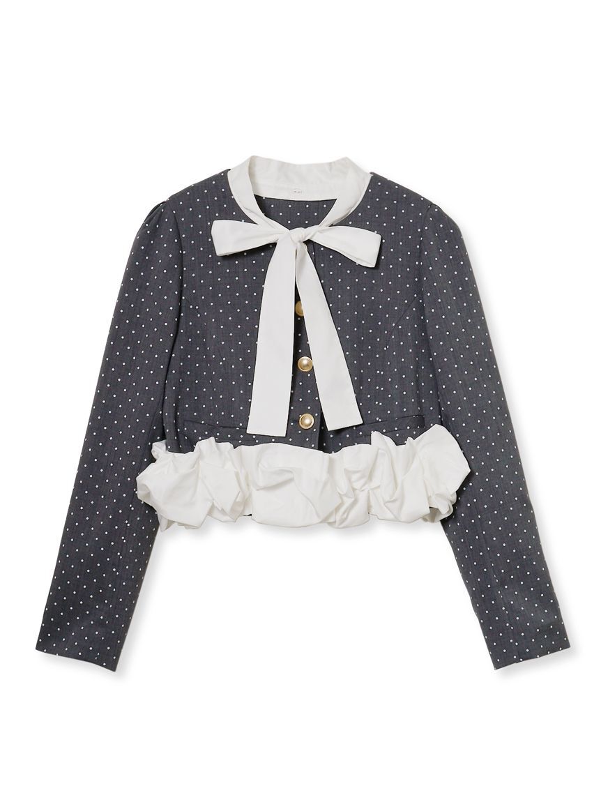 LILY BROWN「【限定カラー】3wayバブルヘムボウタイジャケット」|ノーカラージャケット|