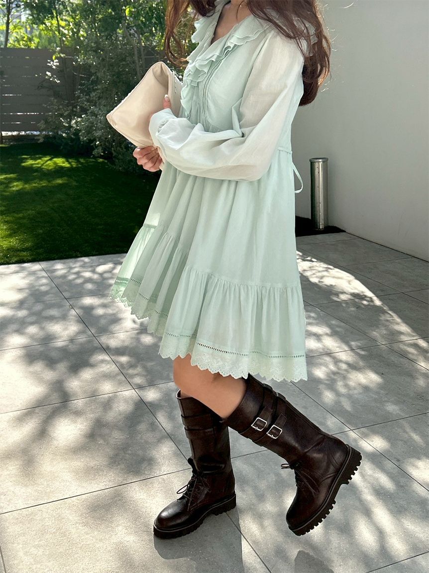 LILY BROWN「レースアップロングブーツ」|ロングブーツ|