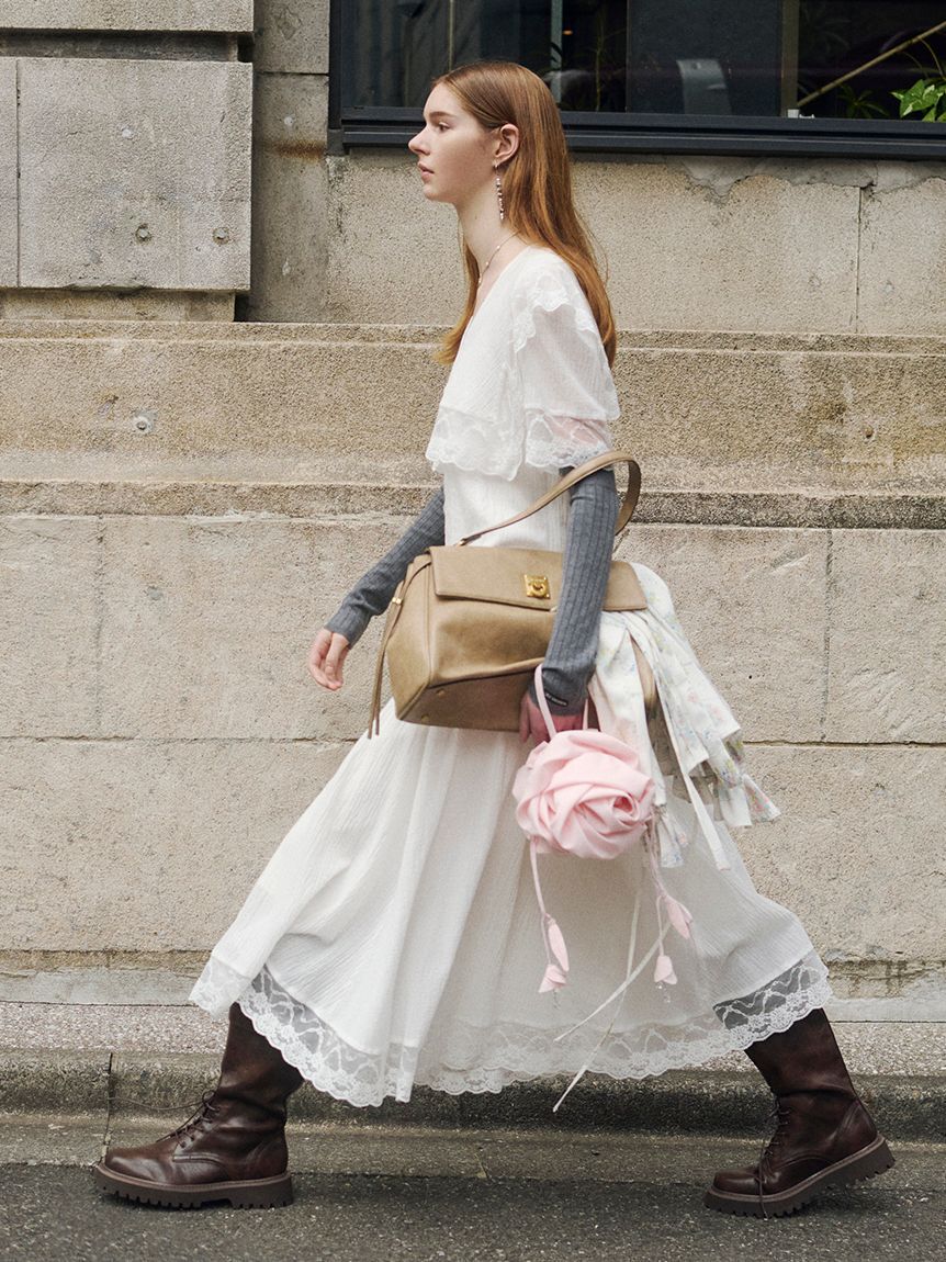 LILY BROWN「レースアップロングブーツ」|ロングブーツ|