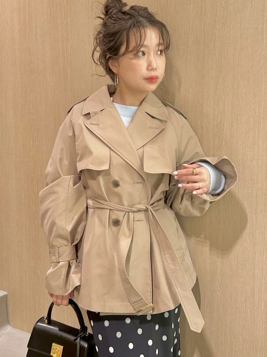 LILY BROWN「クラシックミドルトレンチコート」|トレンチコート|BEG