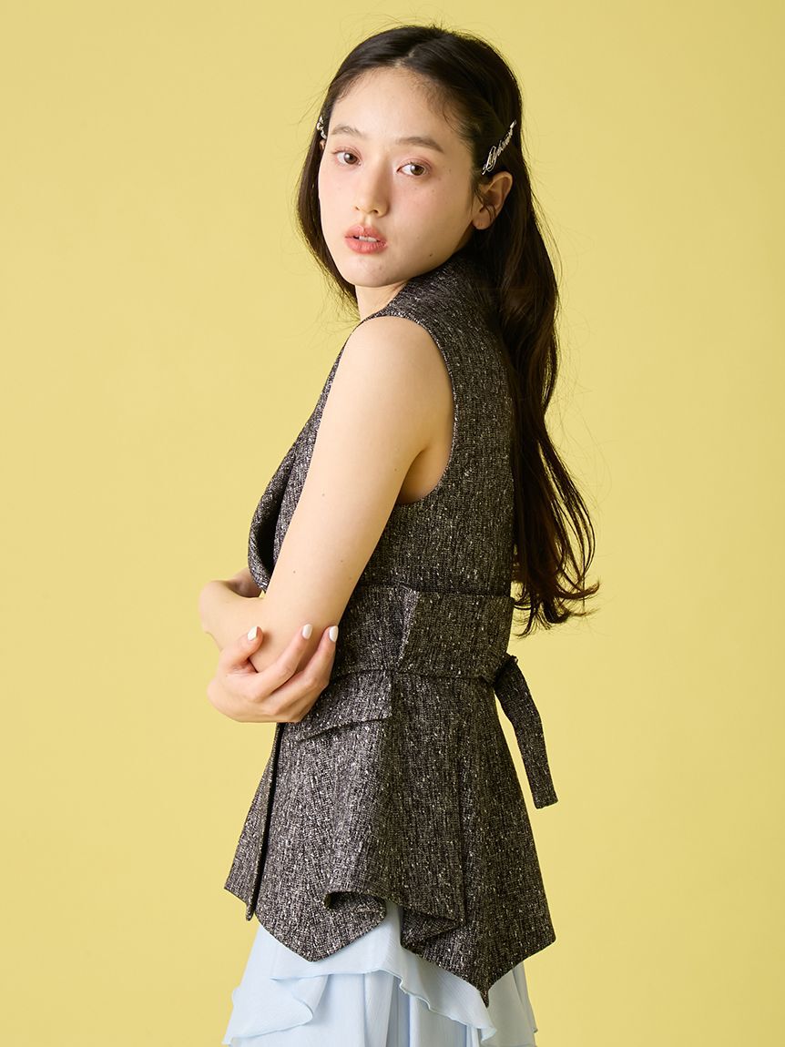 LILY BROWN「ツイードプリエペプラムジレ」|ダウンベスト・ベスト|