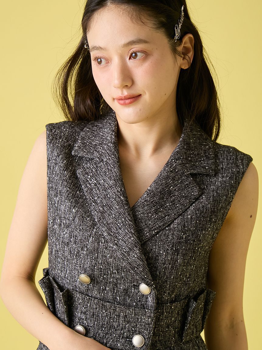 LILY BROWN「ツイードプリエペプラムジレ」|ダウンベスト・ベスト|