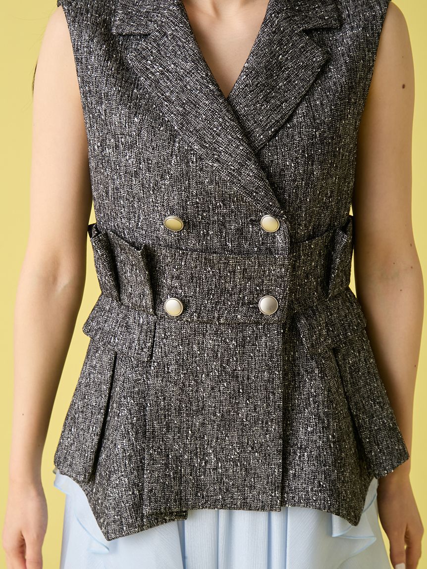 LILY BROWN「ツイードプリエペプラムジレ」|ダウンベスト・ベスト|