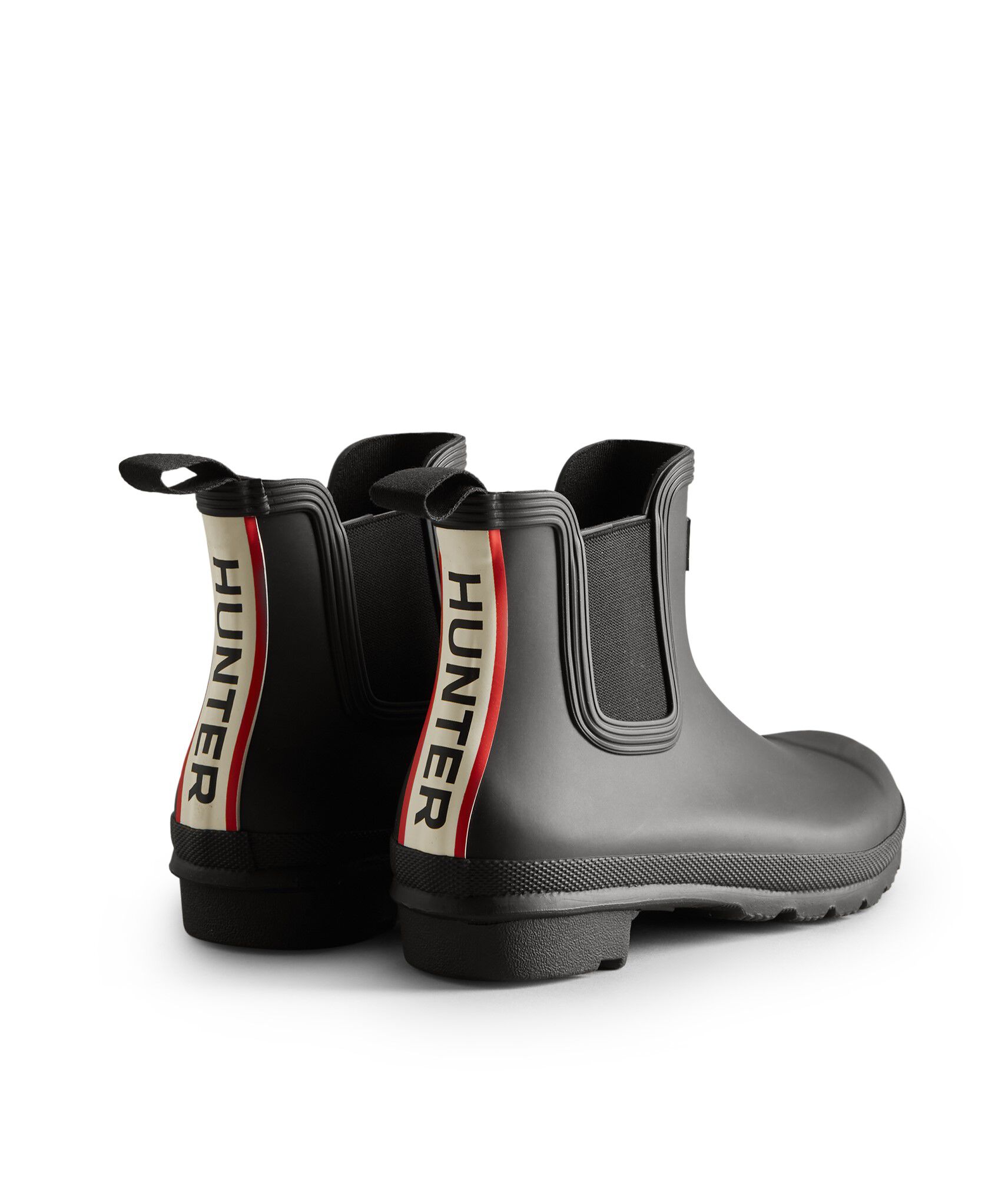 HUNTER「レディース オリジナル チェルシー ハンター トリ カラー ロゴ バックストラップ ブーツ」|レインシューズ|