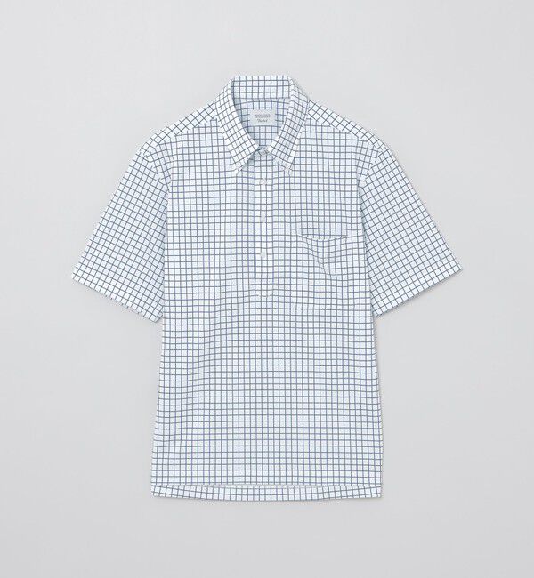 MACKINTOSH PHILOSOPHY「トロッター 鹿の子ジャージー プリント柄バリエーション ボタンダウンポロ」|ポロシャツ|ネイビーチェック