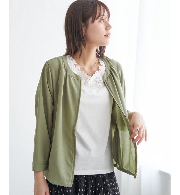 ikka「シアシャツブルゾン」|ブルゾン・スタジャン|