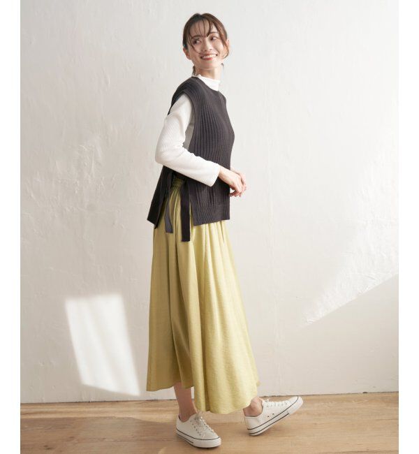 ikka「サイドリボンニットベスト」|ニット・セーター|