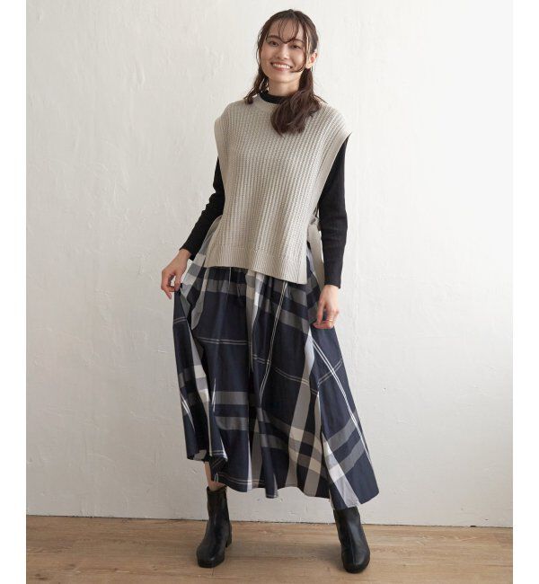 ikka「サイドリボンニットベスト」|ニット・セーター|