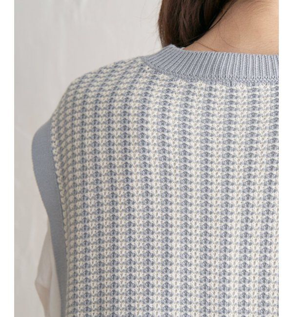 ikka「サイドリボンニットベスト」|ニット・セーター|