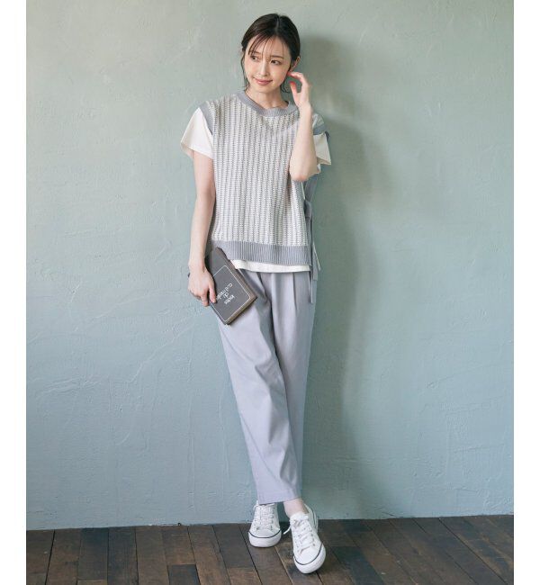 ikka「サイドリボンニットベスト」|ニット・セーター|