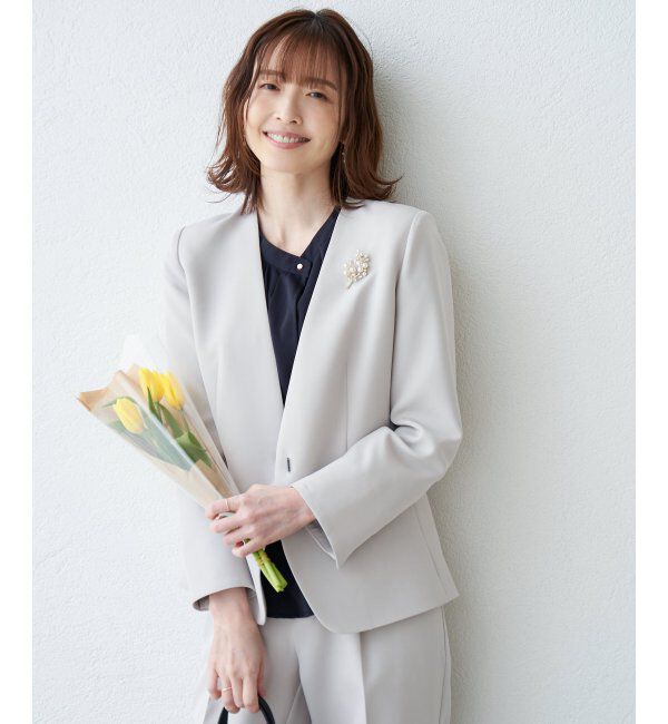 IKKA LOUNGE「【洗濯機で洗える／セットアップ対応】ウォッシャブルVネックジャケット」|その他|