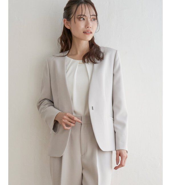 IKKA LOUNGE「【洗濯機で洗える／セットアップ対応】ウォッシャブルVネックジャケット」|その他|