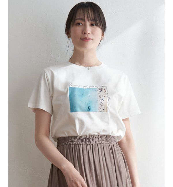 ikka「ロゴフォトプリントT」|Tシャツ・カットソー|ホワイト