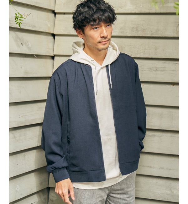 ikka「イージーケアリネンライクブルゾン」|ブルゾン・スタジャン|