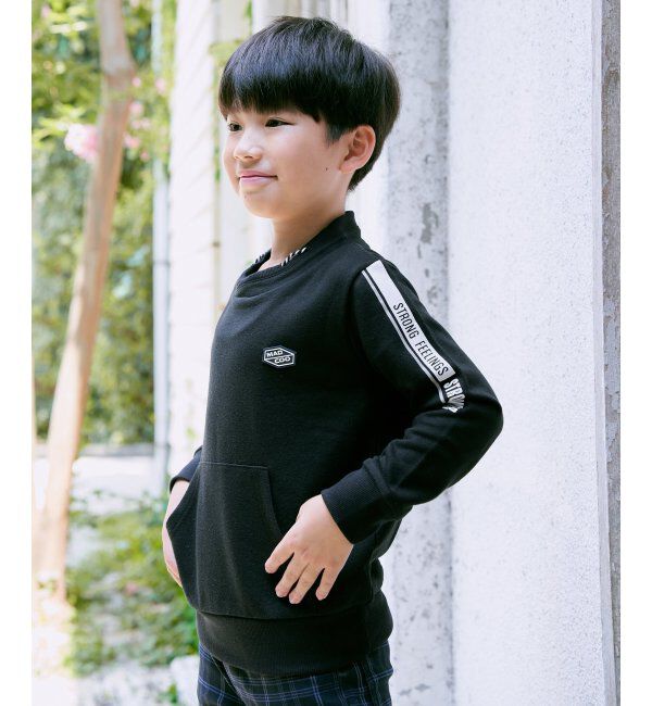 ikka kids「ミニハイネック袖ロゴトレーナー（120~160cm）」|Tシャツ・カットソー|