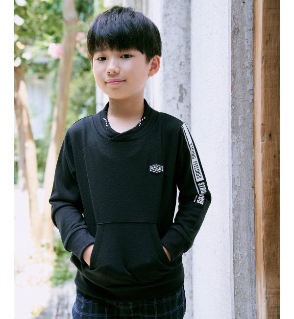 ikka kids「ミニハイネック袖ロゴトレーナー（120~160cm）」|Tシャツ・カットソー|