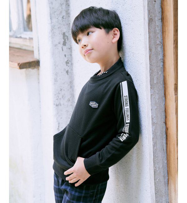 ikka kids「ミニハイネック袖ロゴトレーナー（120~160cm）」|Tシャツ・カットソー|