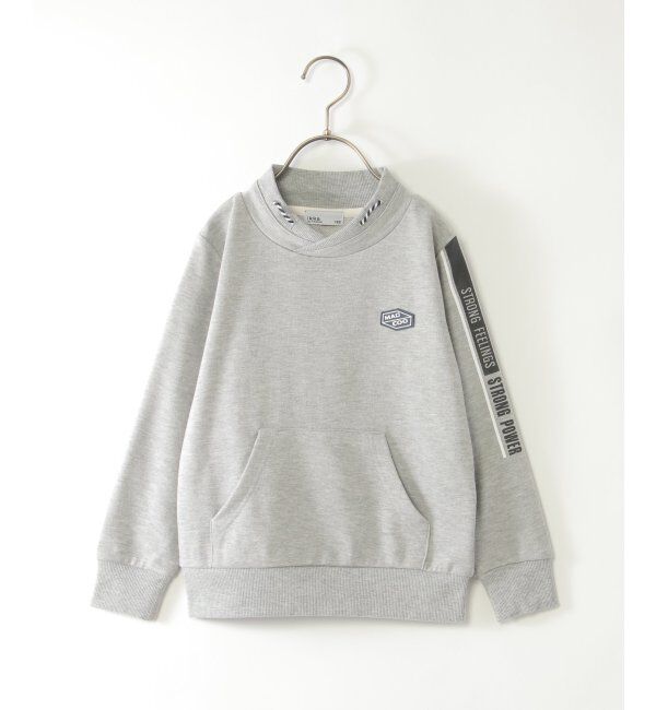 ikka kids「ミニハイネック袖ロゴトレーナー（120~160cm）」|Tシャツ・カットソー|モクグレー