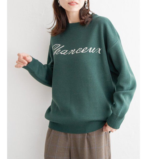 ikka「ジャガードロゴニットプルオーバー」|プルオーバー|グリーン