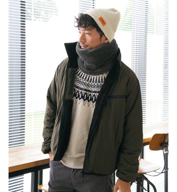 ikka「リバーシブルナイロンフリースブルゾン」|ブルゾン・スタジャン|