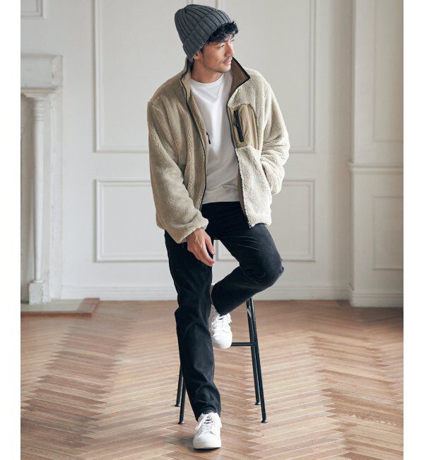 ikka「リバーシブルナイロンフリースブルゾン」|ブルゾン・スタジャン|