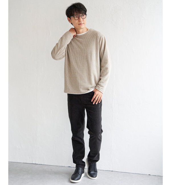 ikka「【2点セット】メランジ畦プルオーバーインナーセット」|パーカー|