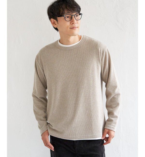 ikka「【2点セット】メランジ畦プルオーバーインナーセット」|パーカー|