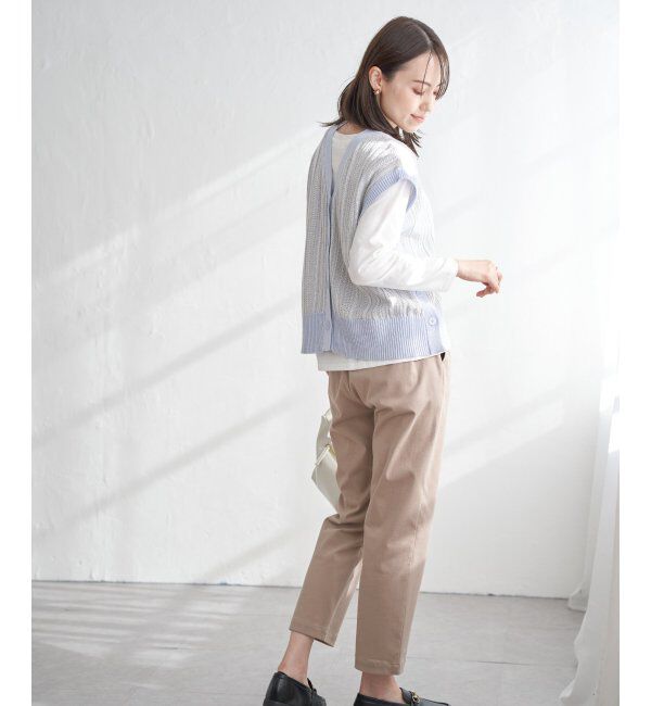 ikka「【雑誌InRed4月号掲載】【2点セット／親子おそろい】サイドボタンニットベストアンサンブル」|ニット・セーター|