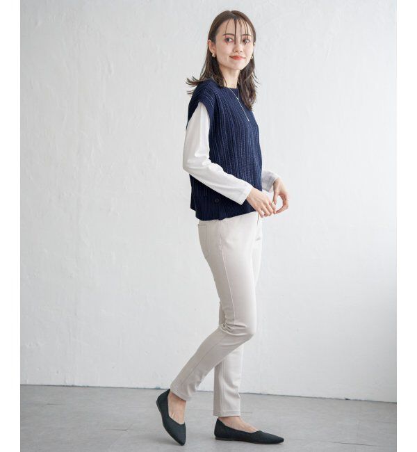 ikka「【雑誌InRed4月号掲載】【2点セット／親子おそろい】サイドボタンニットベストアンサンブル」|ニット・セーター|