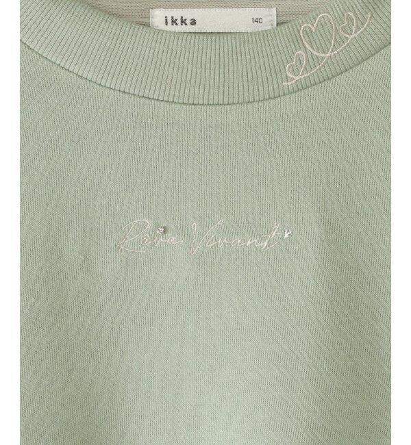 ikka kids「袖ファー刺繍ラインストーンプルオーバー（120~160cm）」|Tシャツ・カットソー|