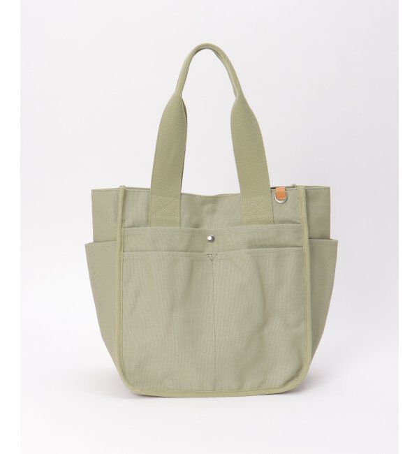 ikka「キャンバスパイピングビッグトートバッグ」|その他|ピスタチオグリーン