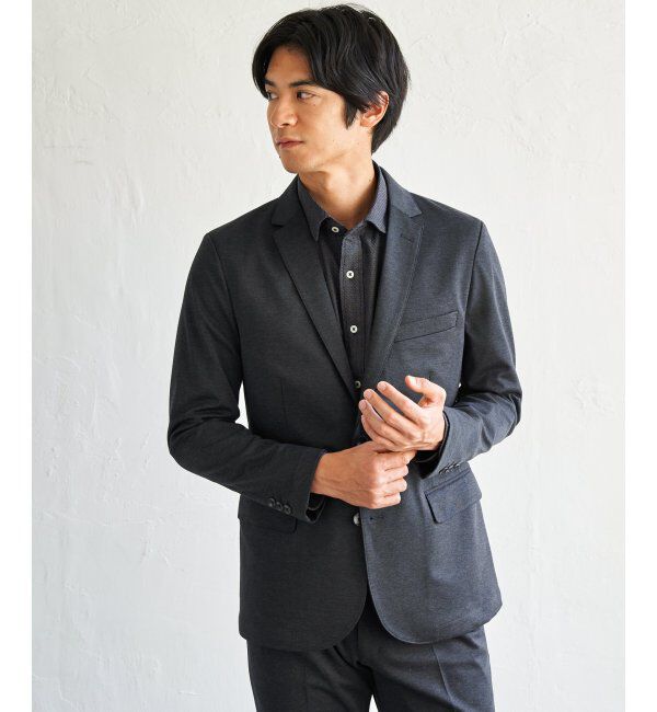 IKKA LOUNGE「ＢＬＫバーズアイカノコＪＫＴ」|テーラードジャケット|ネイビーブルー