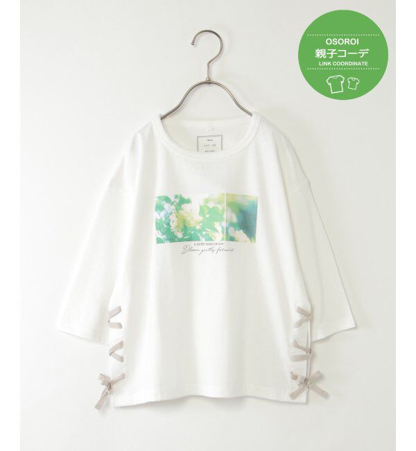 ikka kids「【親子コーデ】フォトロゴ脇レースアップ7分袖Tシャツ（120~160cm）」|Tシャツ・カットソー|オフホワイト