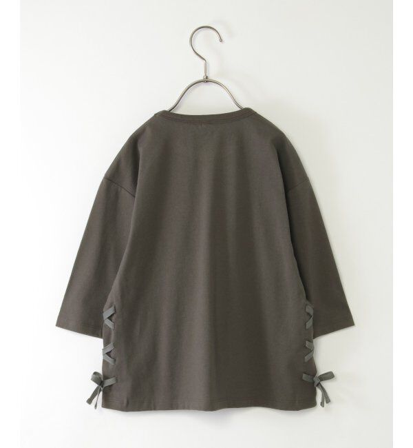 ikka kids「【親子コーデ】フォトロゴ脇レースアップ7分袖Tシャツ（120~160cm）」|Tシャツ・カットソー|