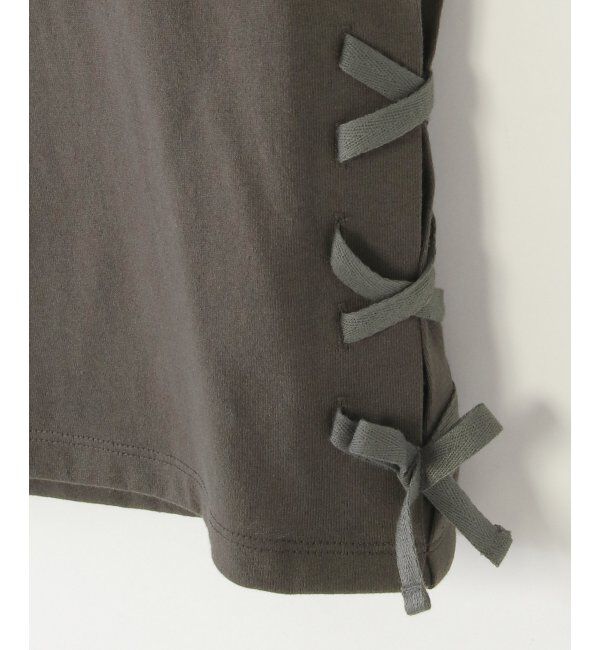 ikka kids「【親子コーデ】フォトロゴ脇レースアップ7分袖Tシャツ（120~160cm）」|Tシャツ・カットソー|