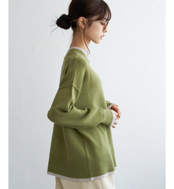 Lbc with Life「配色リブプルオーバー」|カーディガン|