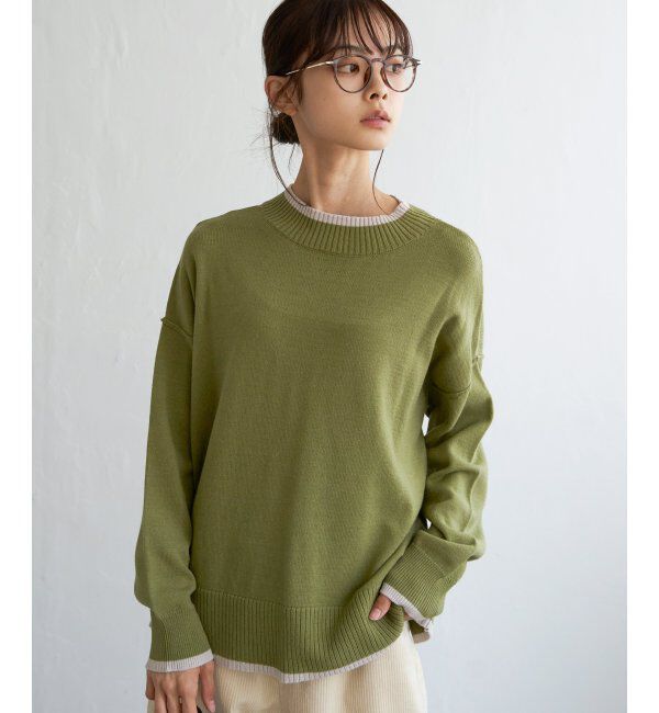 Lbc with Life「配色リブプルオーバー」|カーディガン|