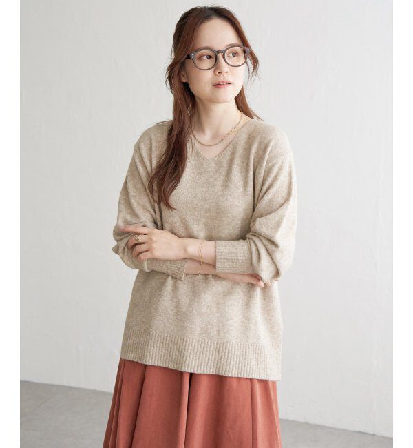 Lbc with Life「アンゴラ混Vネックニットプルオーバー」|カーディガン|