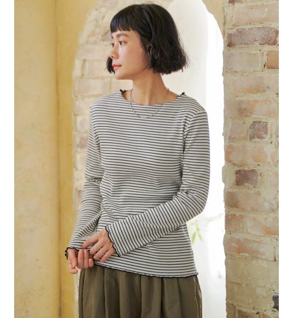 Lbc with Life「三角テレコ配色メローロンT」|Tシャツ・カットソー|