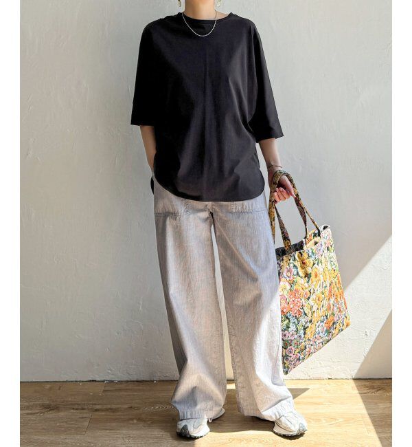 Lbc with Life「シルケット裾ラウンド袖切り替えTシャツ」|Tシャツ・カットソー|