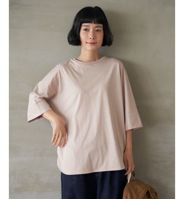 Lbc with Life「シルケット裾ラウンド袖切り替えTシャツ」|Tシャツ・カットソー|