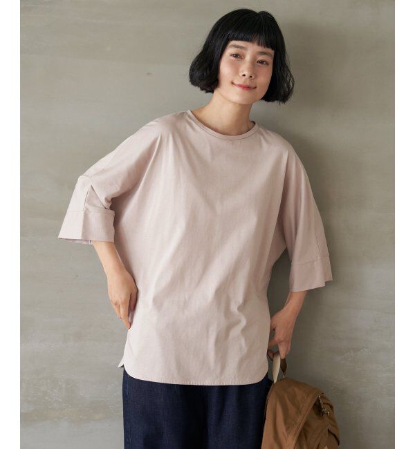 Lbc with Life「シルケット裾ラウンド袖切り替えTシャツ」|Tシャツ・カットソー|