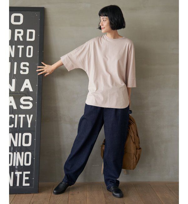 Lbc with Life「シルケット裾ラウンド袖切り替えTシャツ」|Tシャツ・カットソー|